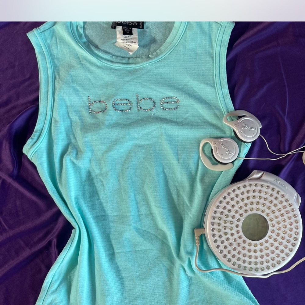 Bebe Turquoise Sleeveless Tee